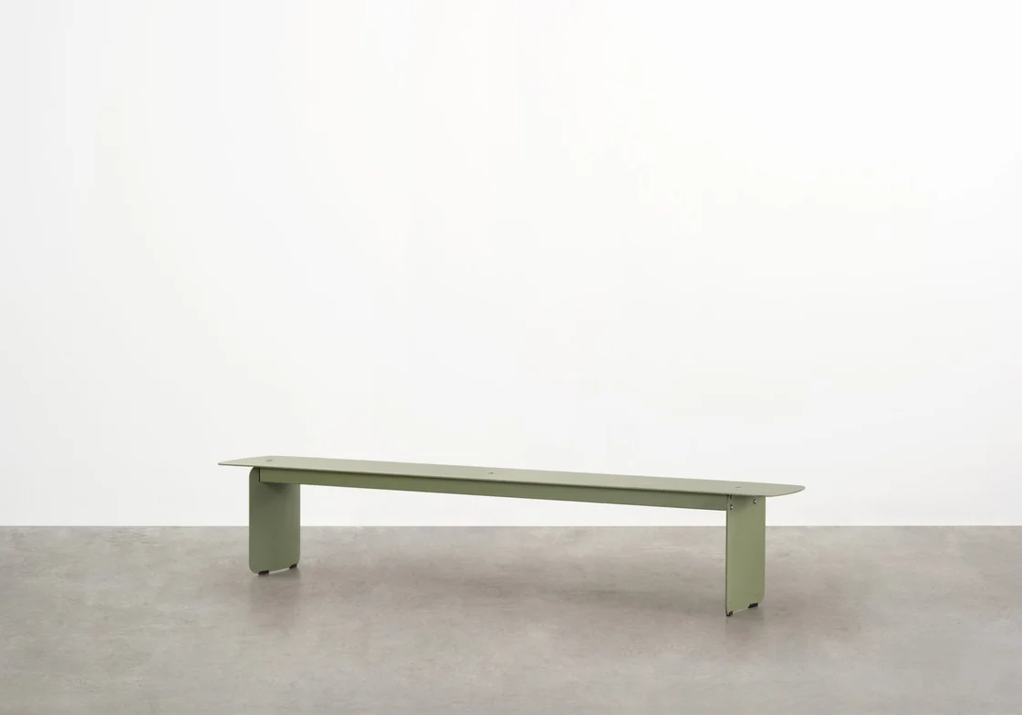 Tait Voom bench in Pale Eucalypt, pictured in the 2400 mm version; not identified as the starting-price configuration.